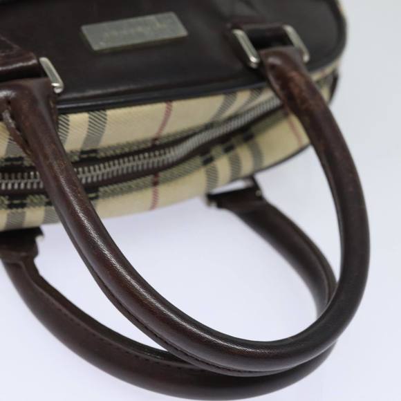 BURBERRY Nova Check Hand Bag Nylon Black Beige Auth yk13499 - Picture 7 of 16
